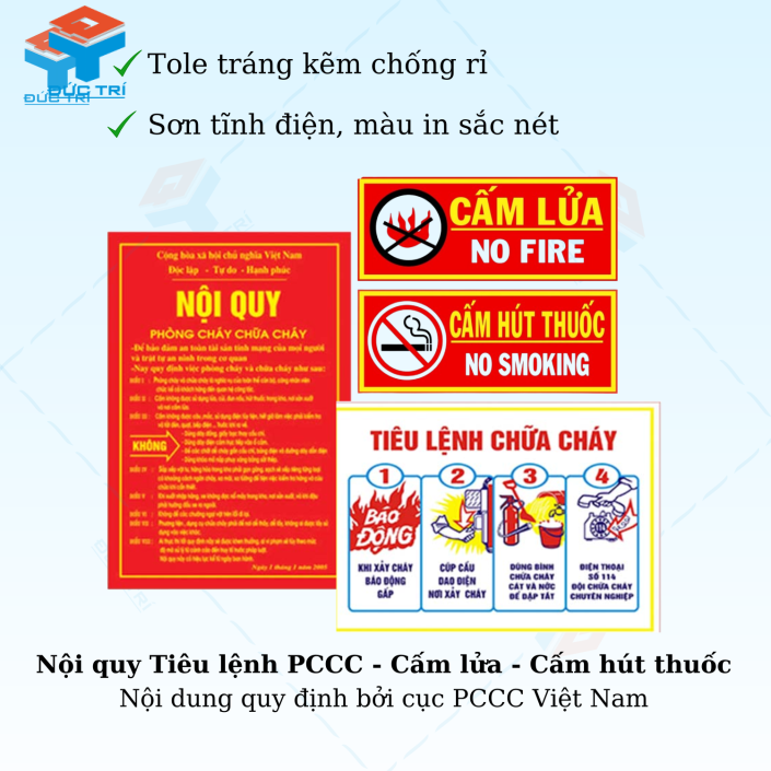 Bộ Nội quy Tiêu lệnh PCCC - Cấm lửa & Cấm hút thuốc (Có cấp lẻ)